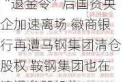 “退金令”后国资央企加速离场 徽商银行再遭马钢集团清仓股权 鞍钢集团也在清退参股机构