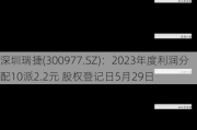 深圳瑞捷(300977.SZ)：2023年度利润分配10派2.2元 股权登记日5月29日