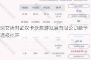 深交所对武汉卡沃旅游发展有限公司给予通报批评