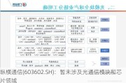 纵横通信(603602.SH)：暂未涉及光通信模块和芯片领域