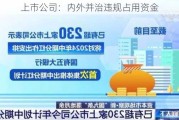 上市公司：内外并治违规占用资金