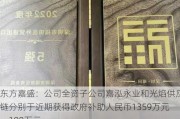 东方嘉盛：公司全资子公司嘉泓永业和光焰供应链分别于近期获得***补助人民币1359万元、198万元