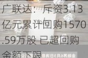 广联达：斥资3.13亿元累计回购1570.59万股 已超回购金额下限