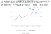 炬光科技:西安炬光科技股份有限公司2024年资产收购相关限制性股票激励***（草案）摘要公告