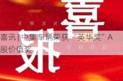 喜讯 | 中集车辆荣获 “英华奖”A股价值奖