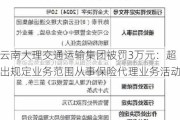 云南大理交通运输集团被罚3万元：超出规定业务范围从事保险代理业务活动