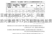 亚辉龙(688575.SH)：向激励对象授予175万股限制性股票