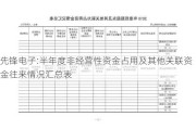 先锋电子:半年度非经营性资金占用及其他关联资金往来情况汇总表