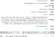 赣锋锂业(01772)：每10股派发8元人民币末期股息，2024年7月5日派发