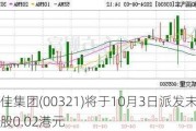 德永佳集团(00321)将于10月3日派发末期股息每股0.02港元