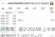 山西焦煤：预计2024年上半年净利润约17.16亿元~22.58亿元，同比下降50%~62%