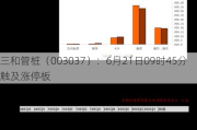 三和管桩（003037）：6月21日09时45分触及涨停板