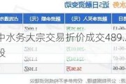 国中水务大宗交易折价成交489.24万股