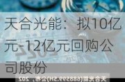 天合光能：拟10亿元-12亿元回购公司股份