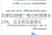 百度Q2财报：核心利润增长23%，云业务加速增长