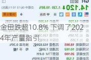 金田跌超10.8% 下调了2024年产量指引