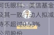 何氏眼科：美信基金及其一致行动人拟减持不超过0.53%公司股份