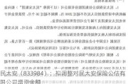 民太安（833984）：拟调整对民太安保险公估有限公司增资金额