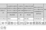 大洋电机:关于调整公司2022年股票期权激励***行权价格的公告