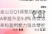 金山云Q3调整后EBITDA率提升至9.8% 经营效率和盈利能力强劲增长