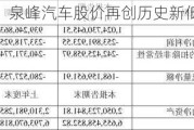 连亏两年半，泉峰汽车股价再创历史新低