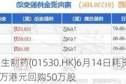 三生制药(01530.HK)6月14日耗资315.9万港元回购50万股