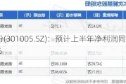 超捷股份(301005.SZ)：预计上半年净利润同比增长55%-100%