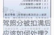 驾照分被扣满后应该如何处理？这种情况下有哪些合法的补救措施？