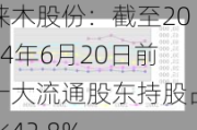 徕木股份：截至2024年6月20日前十大流通股东持股占比42.8%