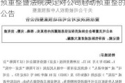 张家界:关于公司被债权人申请重整及预重整暨***决定对公司启动预重整的公告