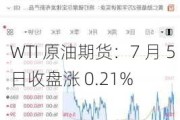 WTI 原油期货：7 月 5 日收盘涨 0.21%