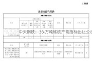 中天钢铁：36 万吨炼铁产能指标出让公示