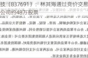 中豪科技（837691）：林其海通过竞价交易方式买入挂牌公司约48万股票