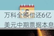 万科全额偿还6亿美元中期票据本息