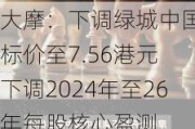 大摩：下调绿城中国目标价至7.56港元 下调2024年至26年每股核心盈测