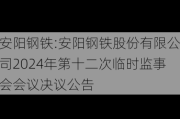 安阳钢铁:安阳钢铁股份有限公司2024年第十二次临时监事会会议决议公告