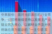 中来股份：面对当前激烈的行业竞争，公司将继续坚持以发展主产业链业务为核心、以辅材业务及光伏终端应用为驱动的“一主引领 双轮驱动”总战略，积极推动各板块业务发展