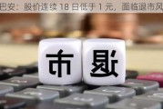 *ST 巴安：股价连续 18 日低于 1 元，面临退市风险