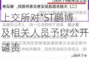 上交所对*ST鹏博及相关人员予以公开谴责