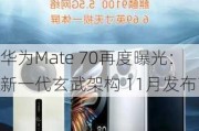 华为Mate 70再度曝光：新一代玄武架构 11月发布？