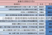 公告精选：吉视传媒拟与控股股东进行资产置换