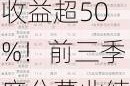 “冠军基”收益超50%！前三季度公募业绩出炉