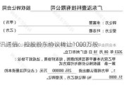 超讯通信：控股股东协议转让1000万股