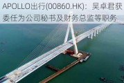 APOLLO出行(00860.HK)：吴卓君获委任为公司秘书及财务总监等职务