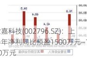 世嘉科技(002796.SZ)：上半年净利同比预盈1500万元―1800万元