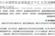 消息称小米理想现金储备超过千亿 比亚迪蔚来和小鹏也都有几百亿