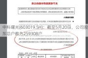 中科曙光(603019.SH)：截至5月20日，公司股东总户数为259308户