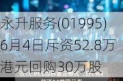 永升服务(01995)6月4日斥资52.8万港元回购30万股