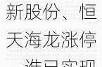 低空经济概念走强，建新股份、恒天海龙涨停，谁已实现相关业务布局？