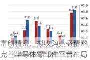 富创精密：拟收购亦盛精密，完善半导体零部件平台布局